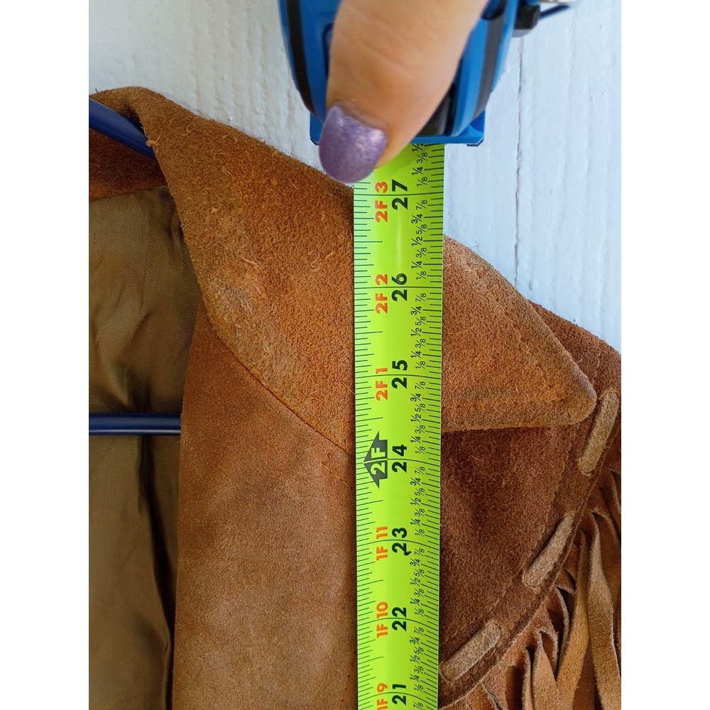 Pioneer Wear Western, Cowgirl Fringed Leather Suede Coat 16 Button Up Women - Picture 10 of 10